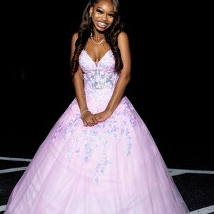 Camille La Vie Blush Lace Gown